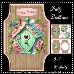 Wooden Sign Pretty Birdhouse Mini Kit