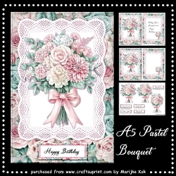 A5 Pastel Roses Bouquet Mini kit