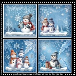 Kit 4 Cute Snowmen