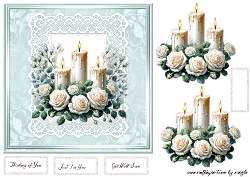Candles And Roses Quick Card