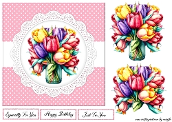 Tulips Arrangement  7x7 Quick Card
