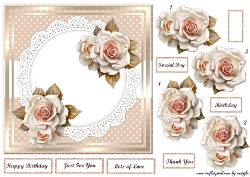 Cream Roses7x7 Quick Card
