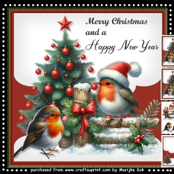 Cute Robin Santa Hat Mini Kit