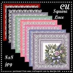CU Square Lace 8x8 Toppers