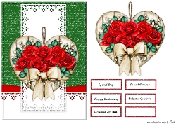 Quick Card Romantic Roses Heart