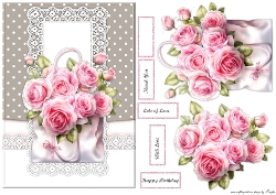 Quick Card  Bag with  Roses