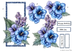 Panel Blue Flowers
