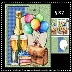 Male Card Birthday Cheers Mini Kit 5x7