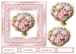 Quick Card Peonies Bouquet