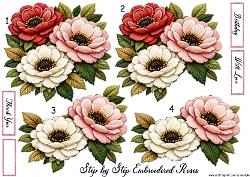 Embroidered Roses Step By Step