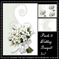 Pearls and Wedding Bouquet Mini Kit 5x7