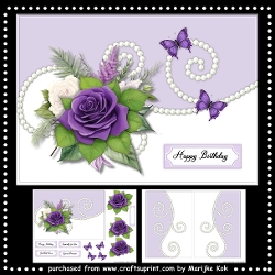 A5 Purple Roses Mini Kit