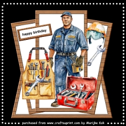 Shaped Card Topper Handyman 8x8 Mini Kit
