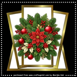 Shaped card topper Christmas Poinsettia´s