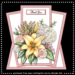 Shaped Card Topper Lovely Lilies