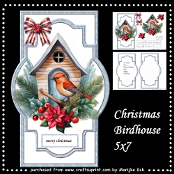 Christmas Birdhouse Shaped Card 5x7