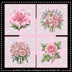 Pink Flower Toppers Kit & Insert