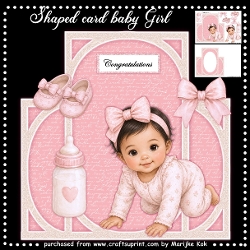 Shaped Card Baby Girl Mini Kit