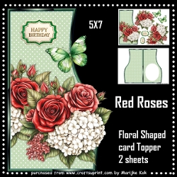 Floral Shaped Card RED ROSES Mini Kit