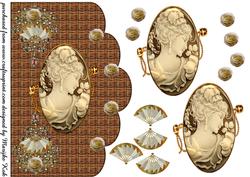 Brown Gold Beauty Cameo Vintage