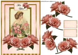 Vintage Lady with Roses