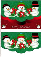 Merry Christmas Snowman Envelopcard