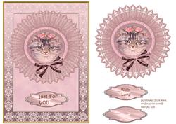 Vintage Kitten with Roses