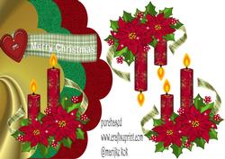 Scallop Edge Merry Christmas Candle