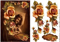 Lovely Vintage Girl with Roses