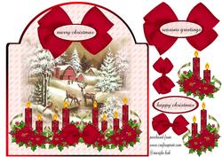 Vintage Snowscene in Soft Pink