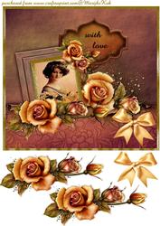 Vintage Lady in Gold and Brown