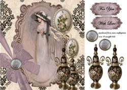 Vintage Lady Collage Purple Beauty