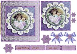 Vintage Girls in Purple Lilac