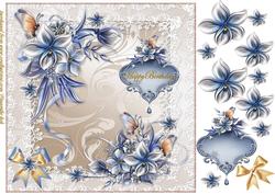 Bleu Silver Damast Beauty