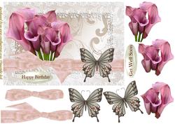 Purple Calla's in Silver Lace Frame