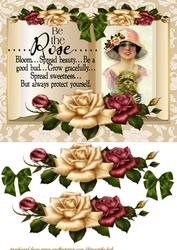 Be the Rose - Book Vintage Lady Beautiful Roses