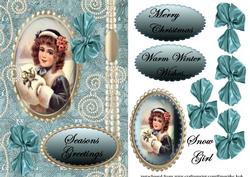 Vintage Snowgirl with Pearls