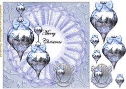 Beautiful Bleu Baubles Merry Christmas
