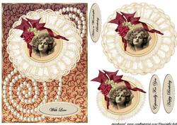 Vintage Lady in Cream and Brown