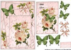 Vintage Roses and Butterflies