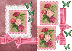 Vintage Roses and Butterflies