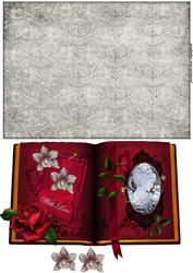 Book with Orchids and Cameo