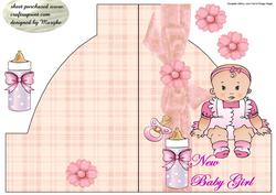 New Baby Girl Shape Card