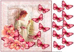 Victorian Vintage Lady Butterflies Beauty