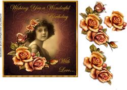 Vintage Girl Wonderful Birthday