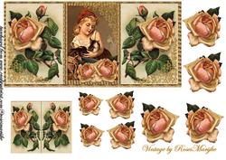 Beautiful Vintage Panel with Roses
