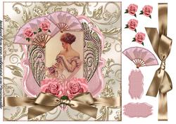Beautiful Vintage Lady in Pink and Cream