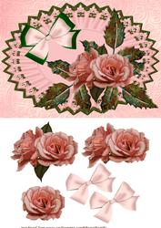 Roses in Green and Pink