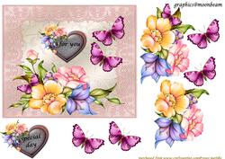 Flowers in Lace Frame