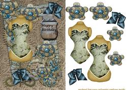 Steampunk Vintage Fashion in Bleu